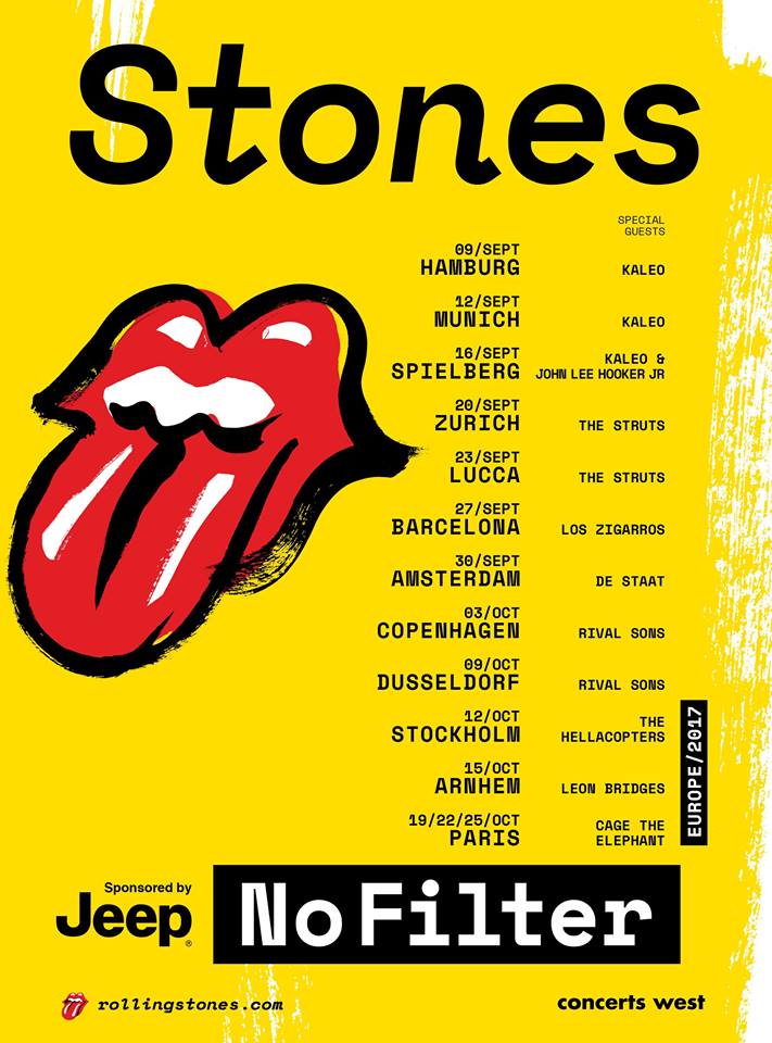 The Rolling Stones tour dates for 2017