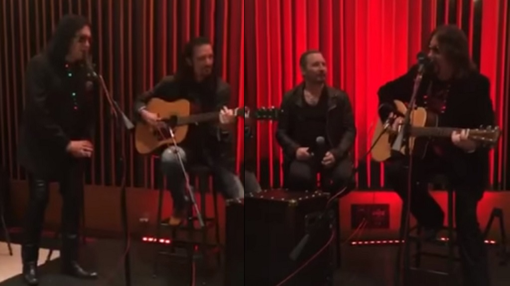 Gene Simmons, Ace Frehley, Bruce Kulick and Eric Singer play together