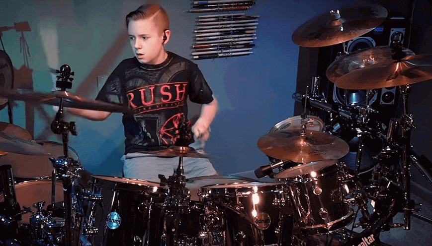 Kid amazing rush drum cover