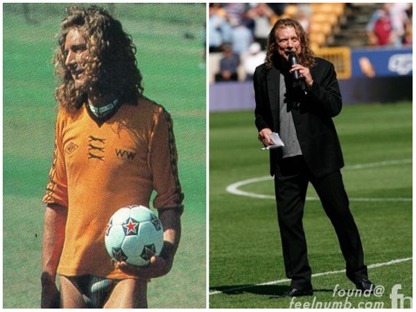 Robert Plant playing soccer