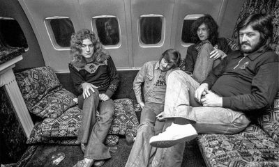 Led Zeppelin on their airplane