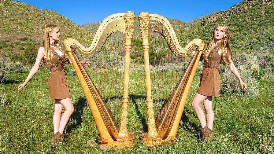 The Harp Twins performing Iron Maiden