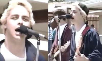Green Day playing at their school