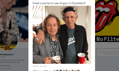 Angus Young visits Rolling Stones backstage on Germany