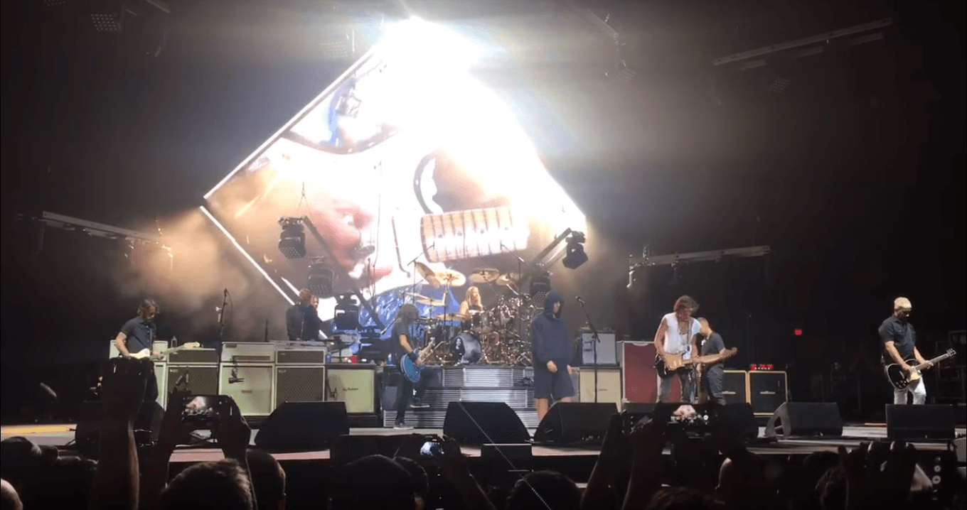 Foo Fighters, Joe Perry and Liam Gallagher performing Come Together