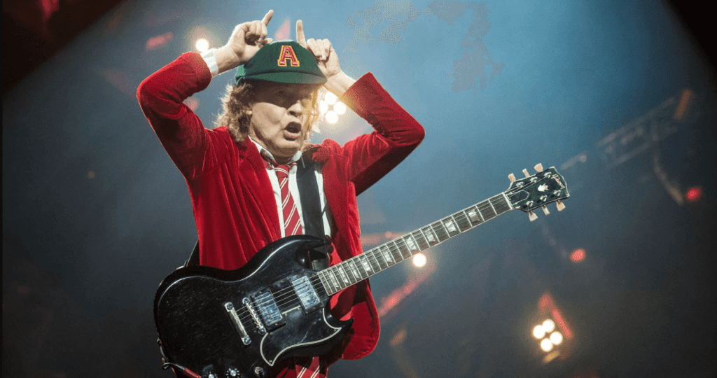 Hear Angus Young's isolated guitar track on You Shook Me All Night Long