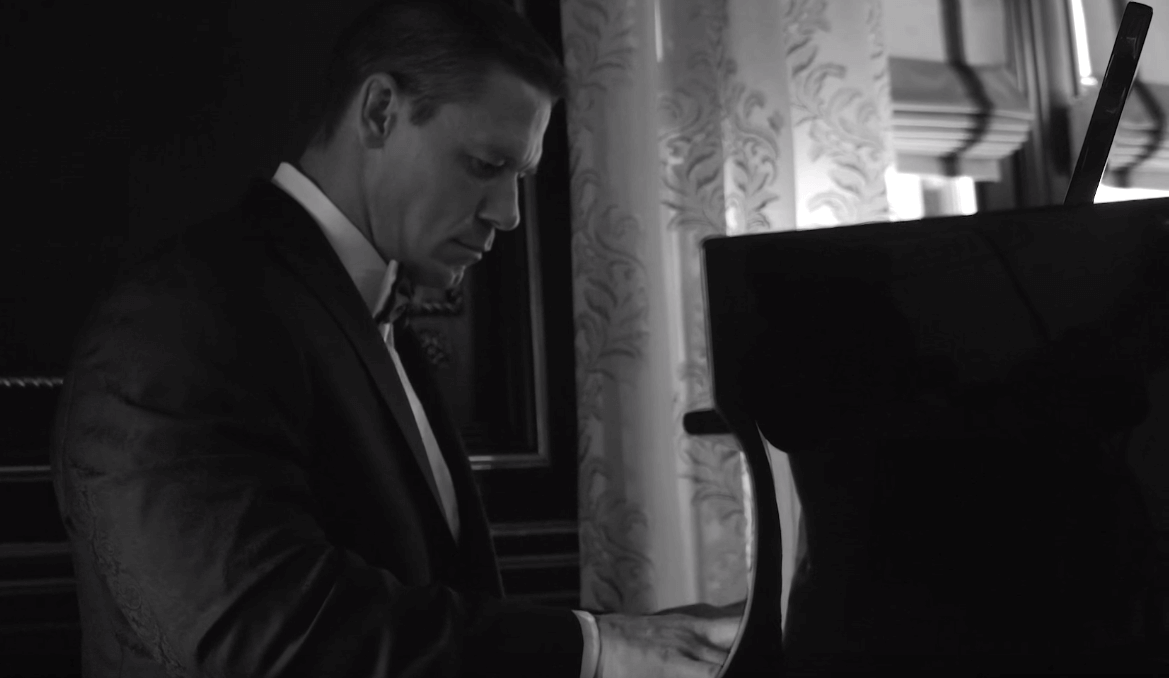 John Cena playing the piano