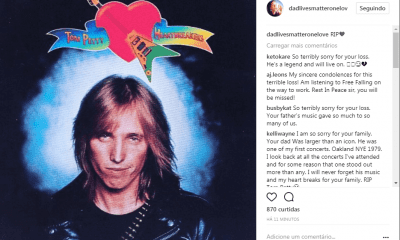 Tom Petty's daugther posts father's photo with R.I.P captionTom Petty's daugther posts father's photo with R.I.P caption