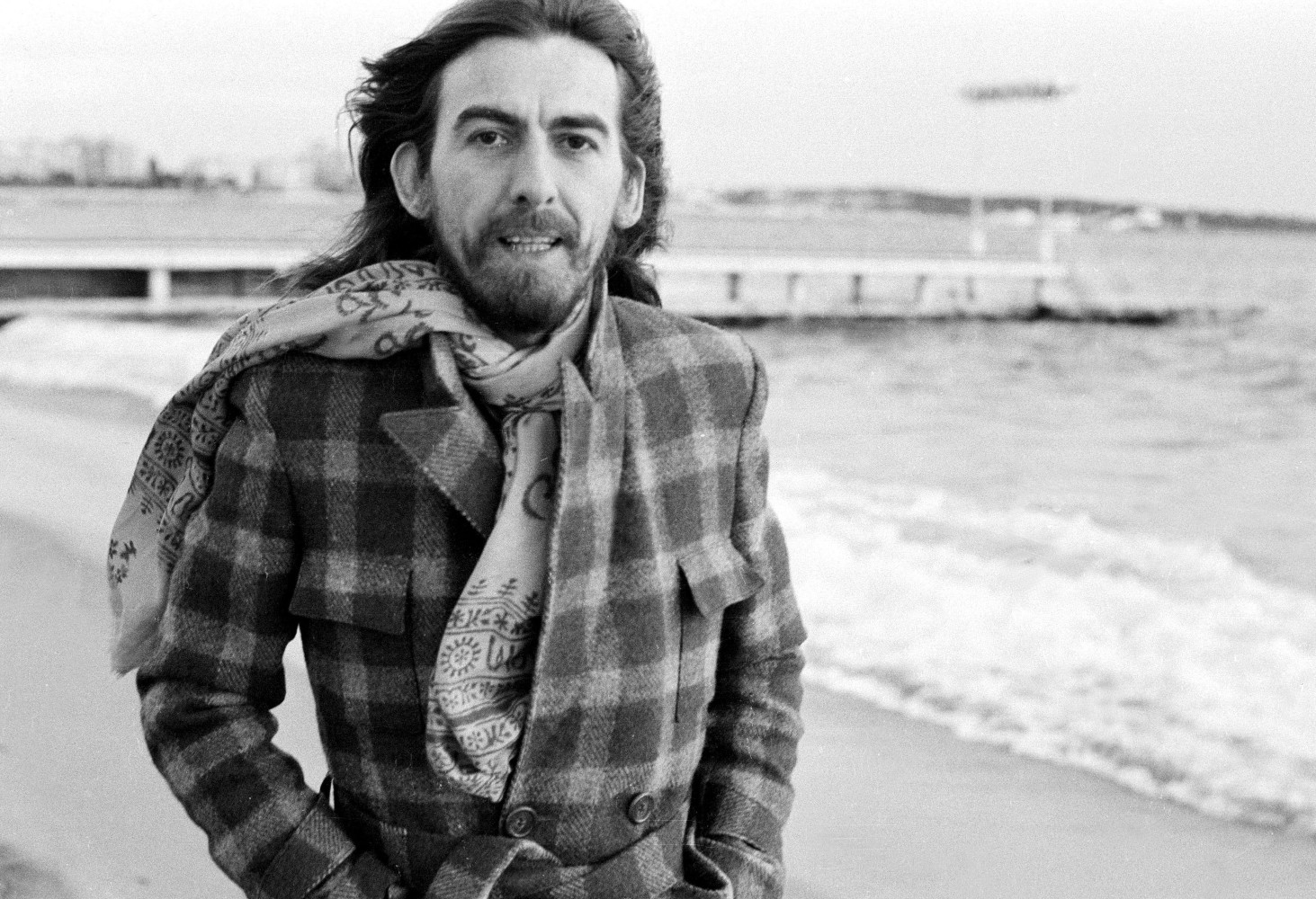 George Harrison on the beach