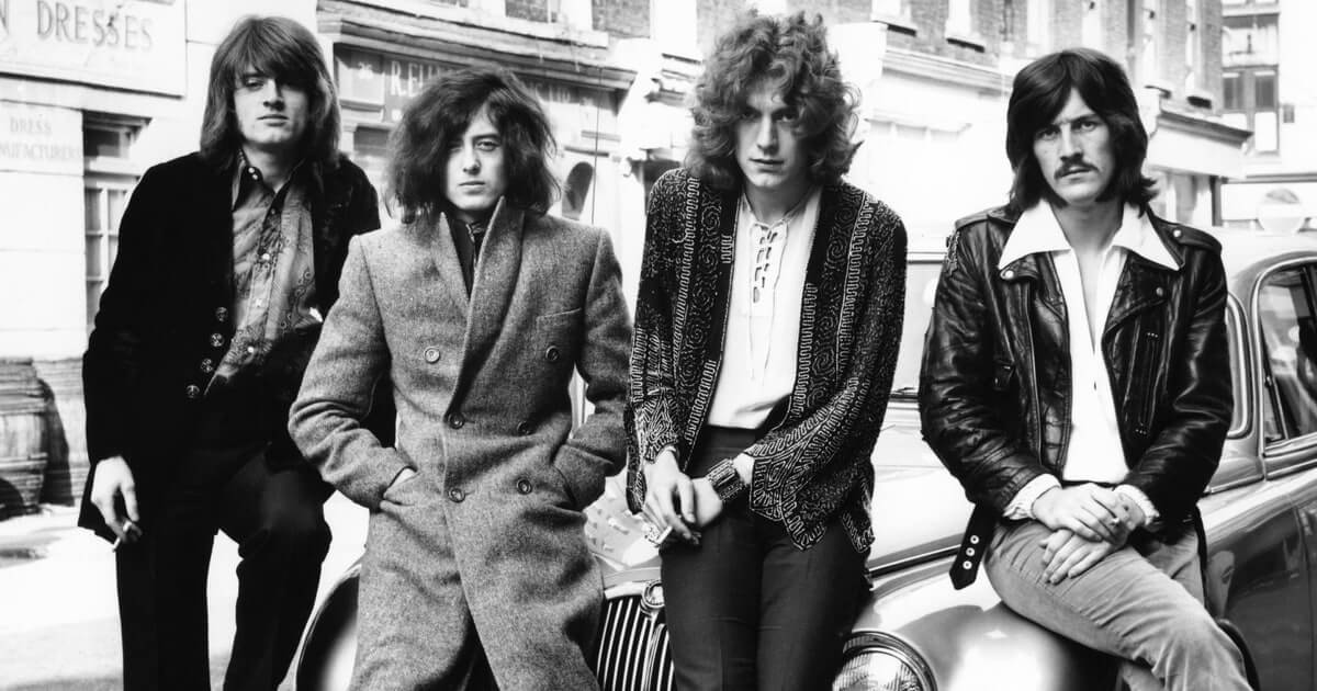 Led Zeppelin black and white