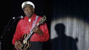 Rock and roll legend Chuck Berry performs during the Bal de la Rose in Monte Carlo