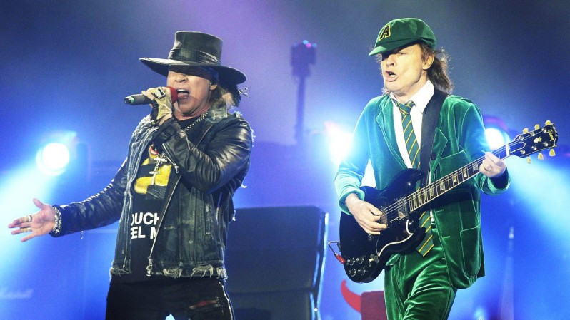 Axl Rose and Angus Young