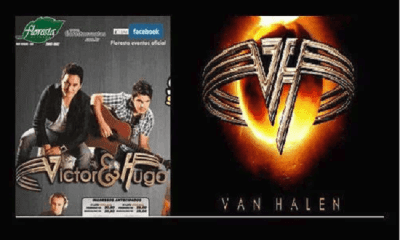 Brazilian country musicians ripp off Van Halen logo