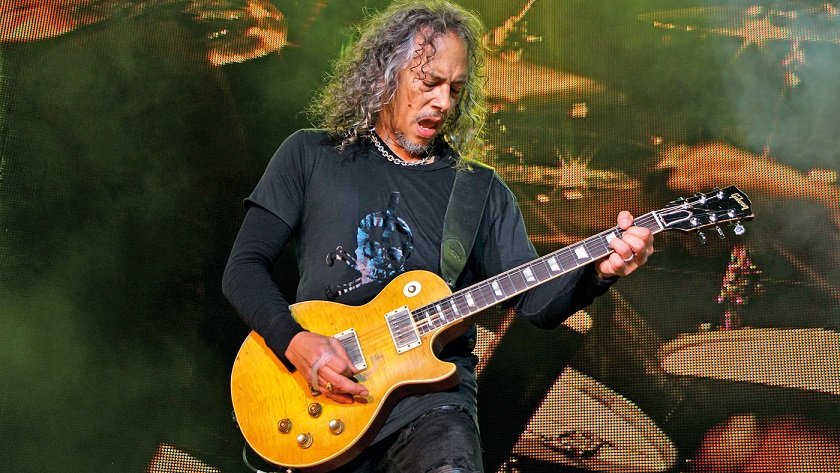 Kirk Hammett playing a Les Paul