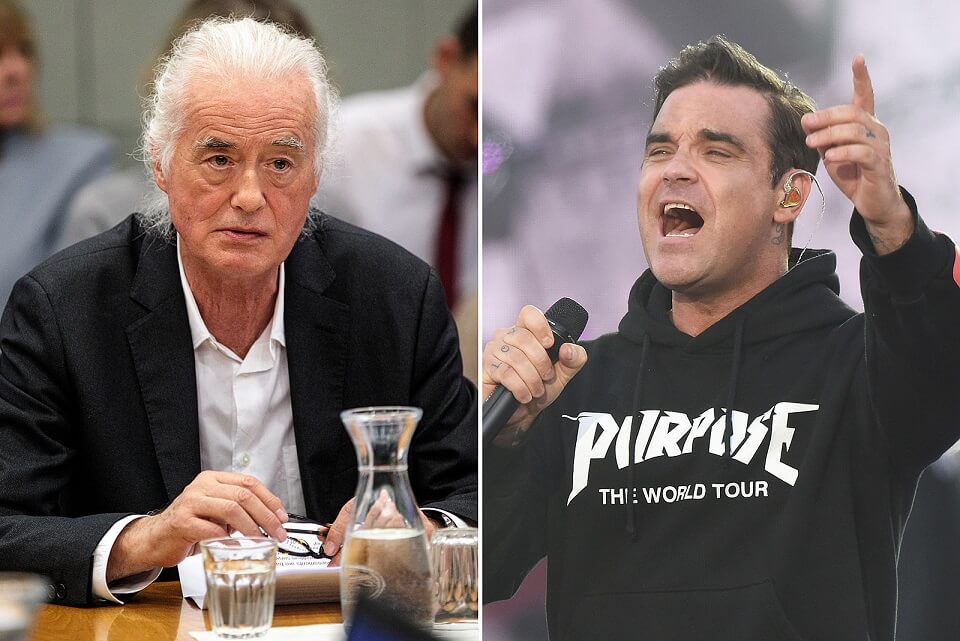 Jimmy Page and Robbie Williams