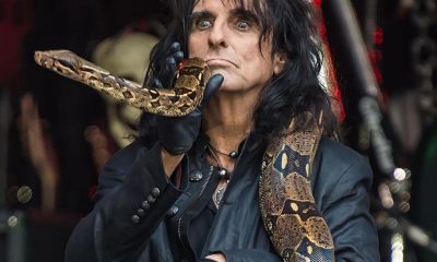 Alice Cooper with a snake