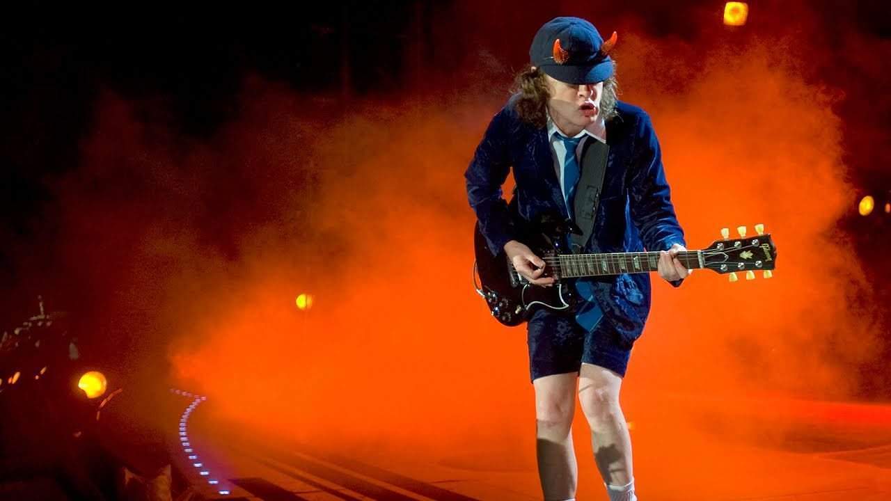 Angus Young with horns