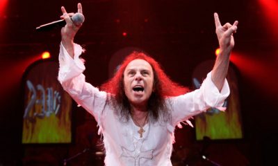 Ronnie James Dio horns in concert