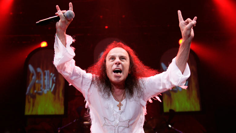 Ronnie James Dio horns in concert