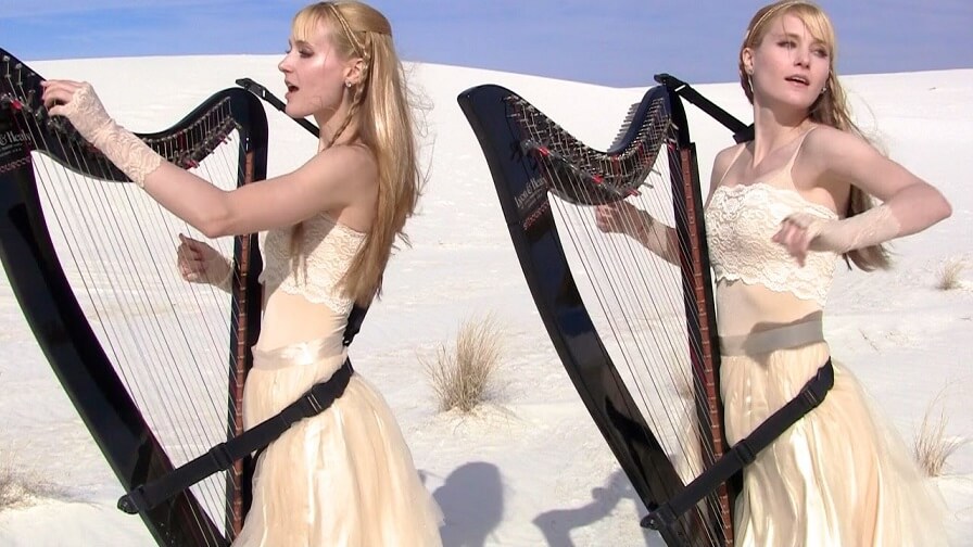 The Harp Twins performing Metallica