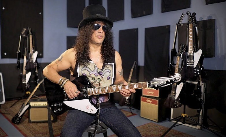 Slash presents new firebird guitar