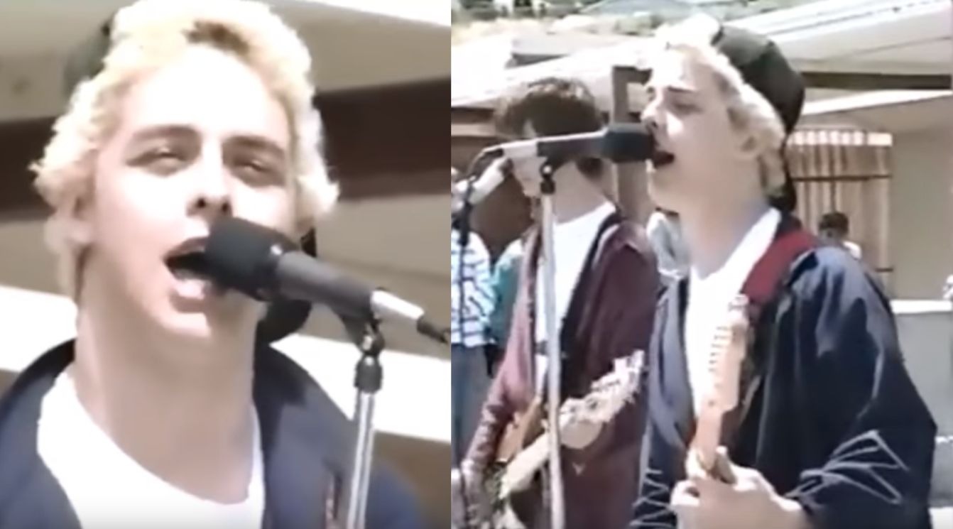 Green Day playing at their school