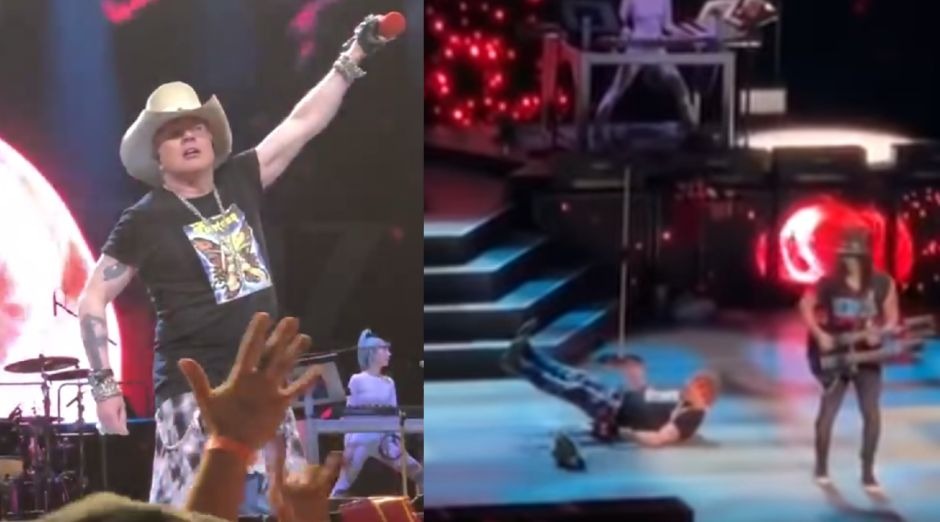 Axl Rose falling on stage