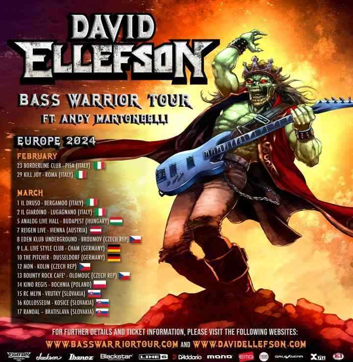 David Ellefson Bass Warrior World tour