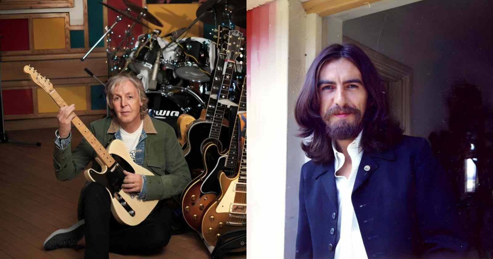 George Harrison and Paul McCartney