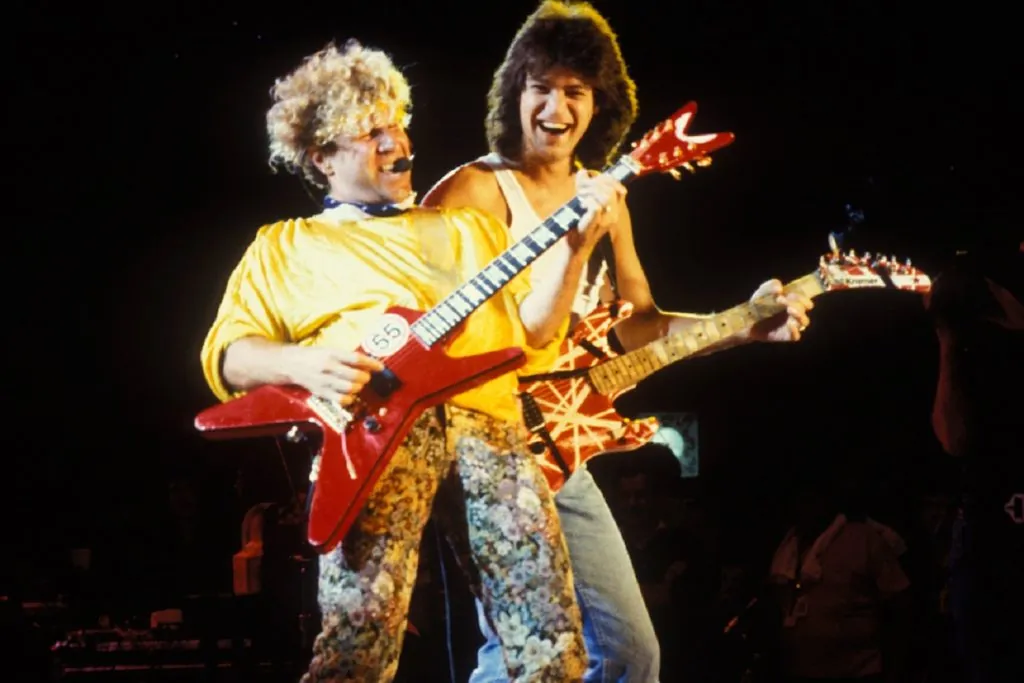 Eddie Van Halen and Sammy Hagar 1985