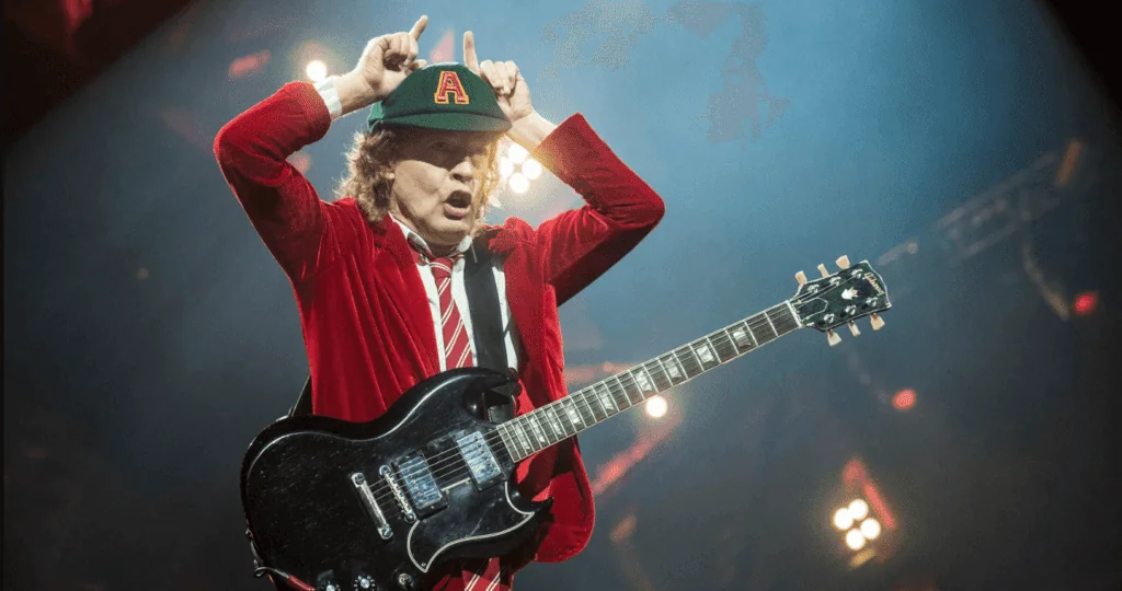 Hear Angus Young's isolated guitar track on You Shook Me All Night Long