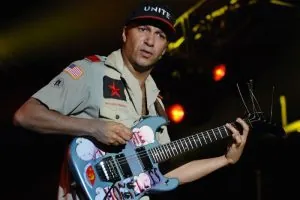 Tom Morello playing the guitar