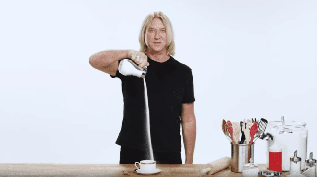 Pouring sugar with Joe Elliot