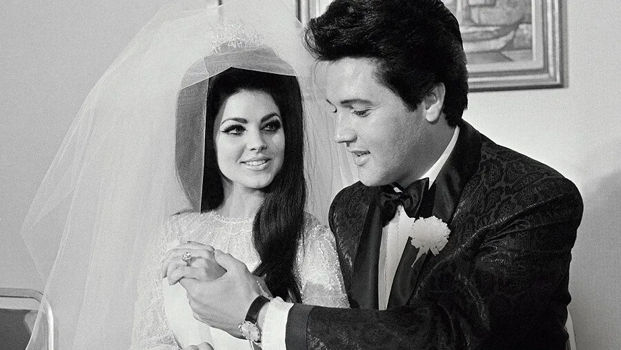 Priscila Presley and Elvis Presley