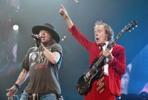 Axl Rose and Angus Young