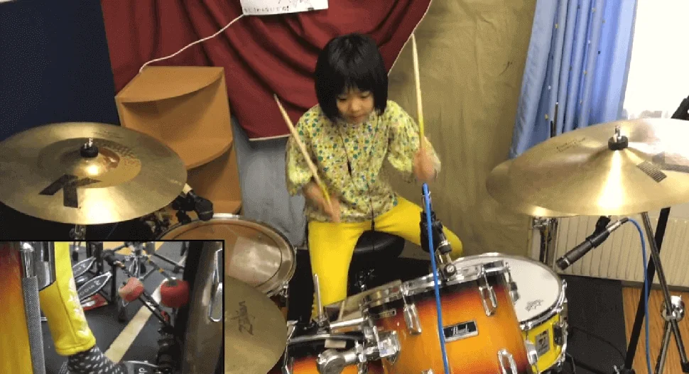little girl playing led zeppelin