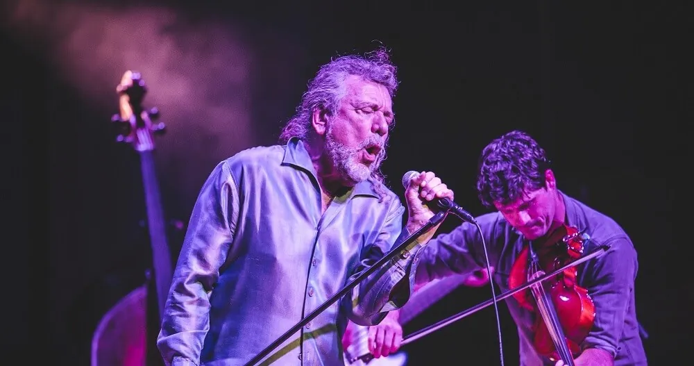 Robert Plant singing