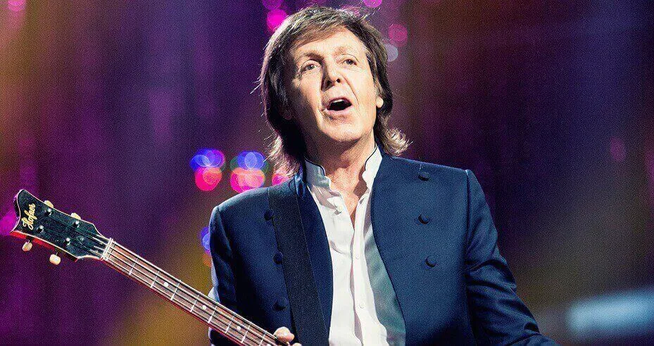 Paul McCartney playing bass