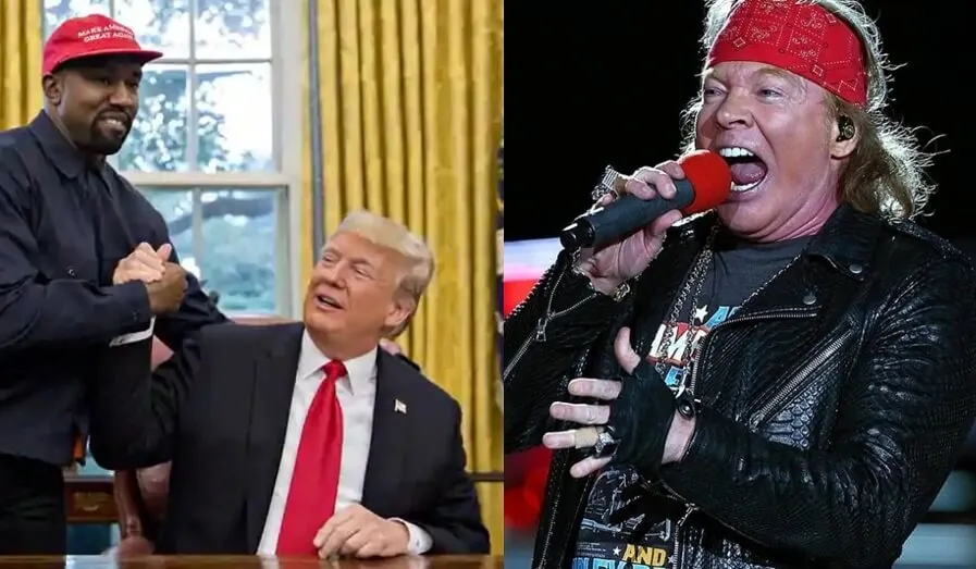 Kaney West Donald Trump and Axl Rose