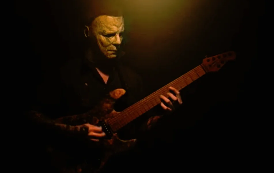 Michael Myers playing guitar