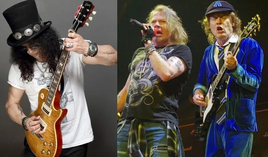 slash axl rose and angus young