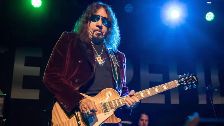 Ace Frehley playing guitar