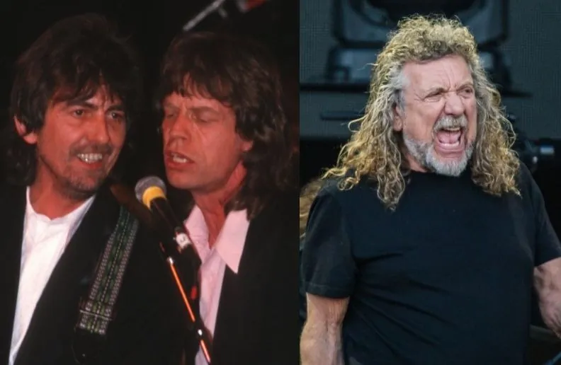 George Harrison Mick Jagger Robert Plant